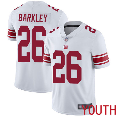 Youth New York Giants #26 Saquon Barkley White Vapor Untouchable Limited Player Football NFL Jersey